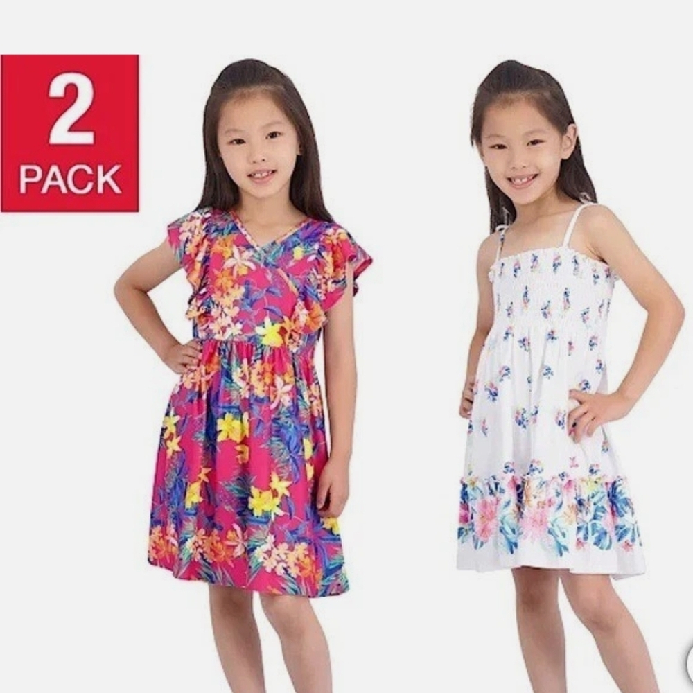 Tommy Bahama Kids 2PK Dress Set - Pink and White